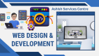 White Dusk Blue And Nile Blue Geometric Web Design And Development Presentation